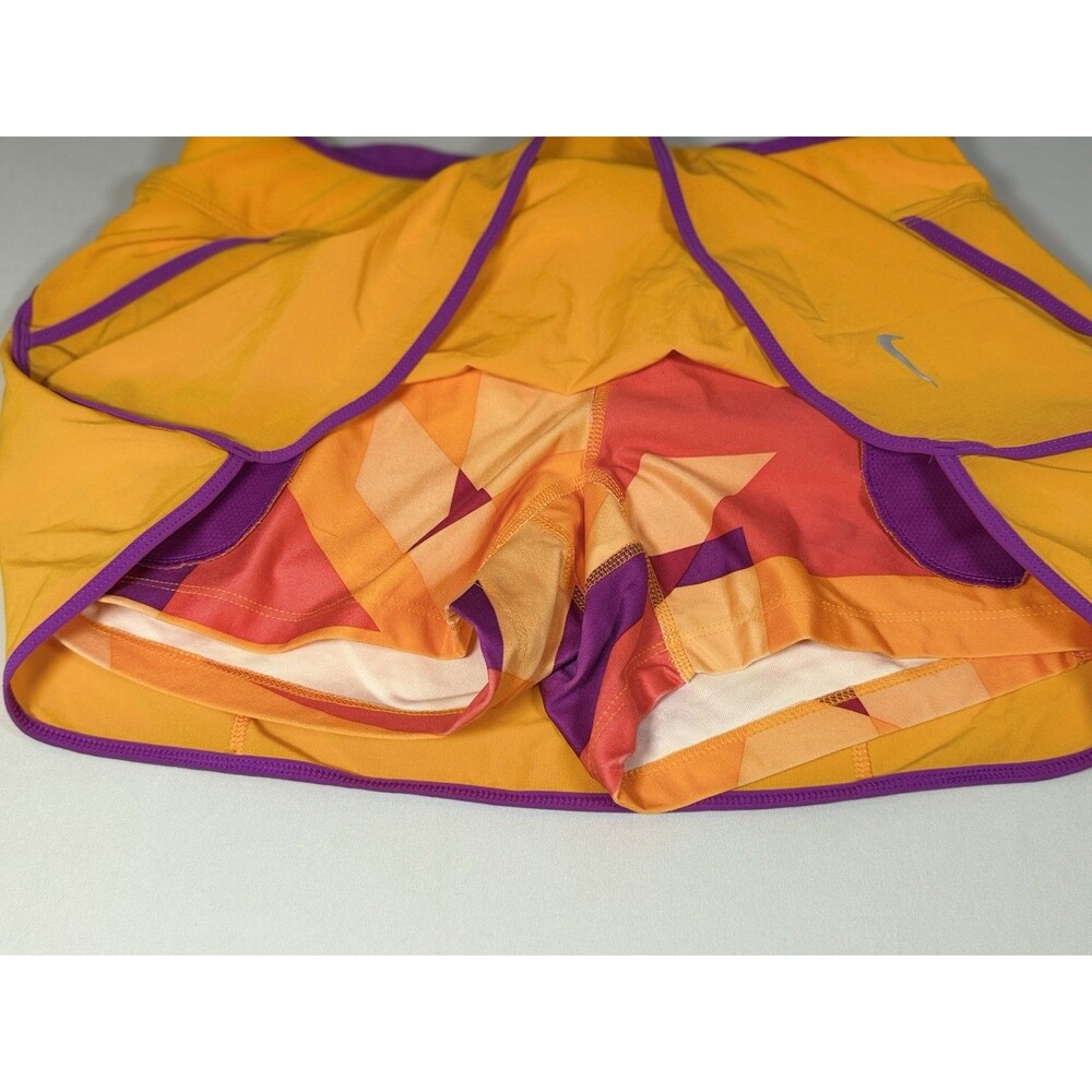 Nike Womens Shorts  Skirt Medium Orange Athletic Lined Running Dri Fit Gym - Picture 4 of 10